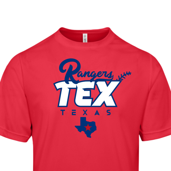 Texas Rangers (TEX) Baseball T-Shirt - Image 6